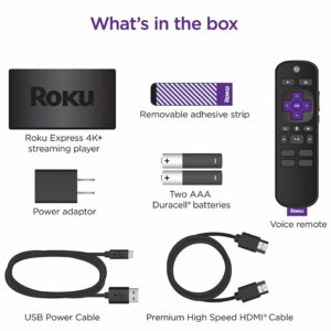 Roku express 4k 4 Roku Express 4K+ 2021 Streaming Media Player HD/4K/HDR with Smooth Wireless Streaming and Roku Voice Remote GetWired Tronics