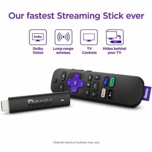 Roku steaming stick 4k 2 Roku Streaming Stick 4K Streaming Device 4K/HDR/Dolby Vision with Roku Voice Remote and TV Controls GetWired Tronics