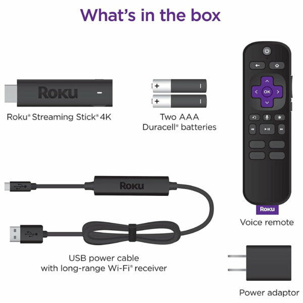 Roku Streaming Stick 4K Streaming Device 4K/HDR/Dolby Vision with Roku Voice Remote and TV Controls - Image 5