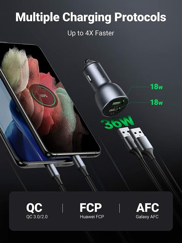 UGREEN USB Car Charger Quick 3 UGREEN USB Car Charger Quick Charge 36W - 12V - Image 3