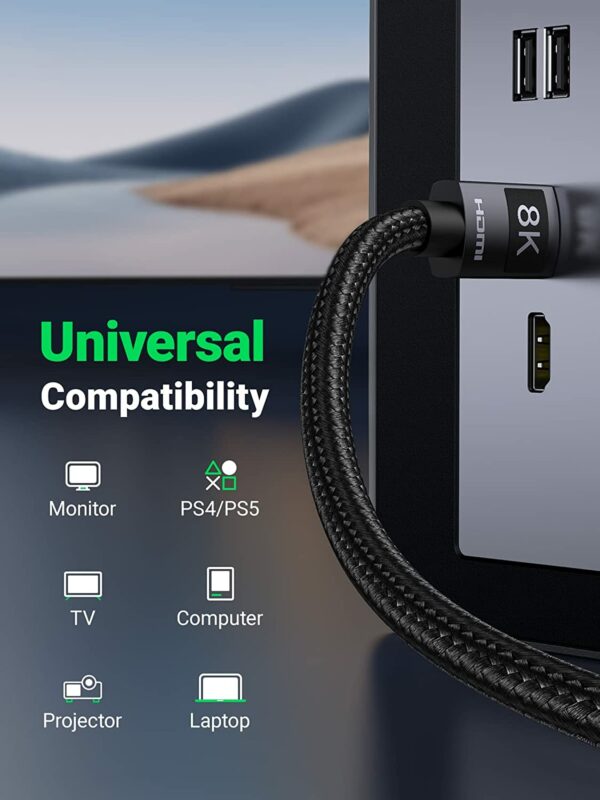 ugreen 8k hdmi cable e UGREEN 8K HDMI 2.1 Cable 48Gbps - Image 5