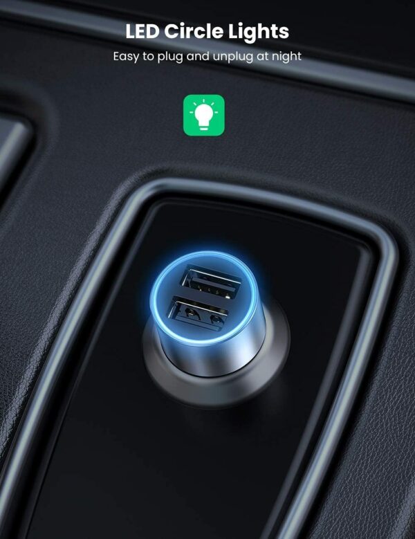 UGREEN Car Charger 24W 4.8A Dual USB - Image 2