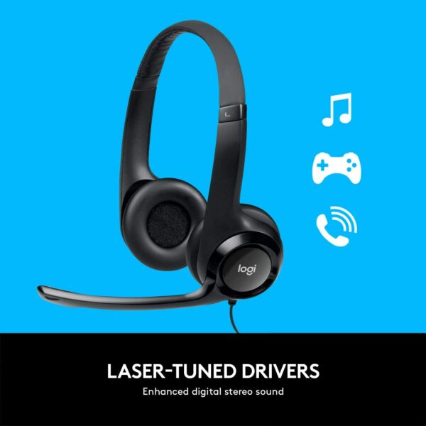 Logitech H390 Wired Headset, Stereo Headphones with Noise-Cancelling Microphone - Image 2