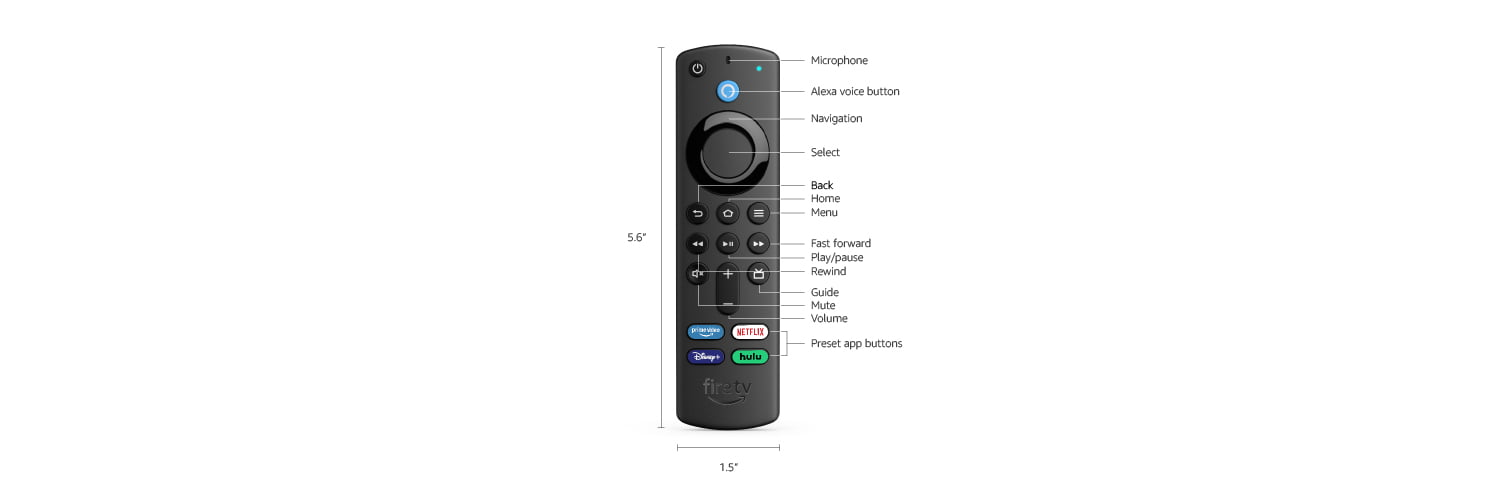 Alexa Voice Remote (3rd Gen) for Fire TV Stick GetWired Tronics