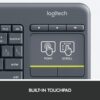 Logitech K400 Plus Wireless Touch TV Keyboard With Easy Media Control and Built-in Touchpad GetWired Tronics