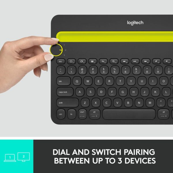 Logitech K480 Wireless Multi-Device Keyboard for Windows, macOS, iPadOS, Android or Chrome OS - Image 4