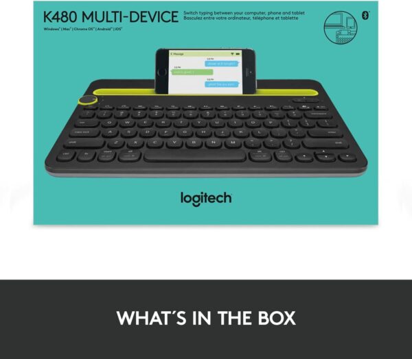 Logitech K480 Wireless Multi-Device Keyboard for Windows, macOS, iPadOS, Android or Chrome OS - Image 7
