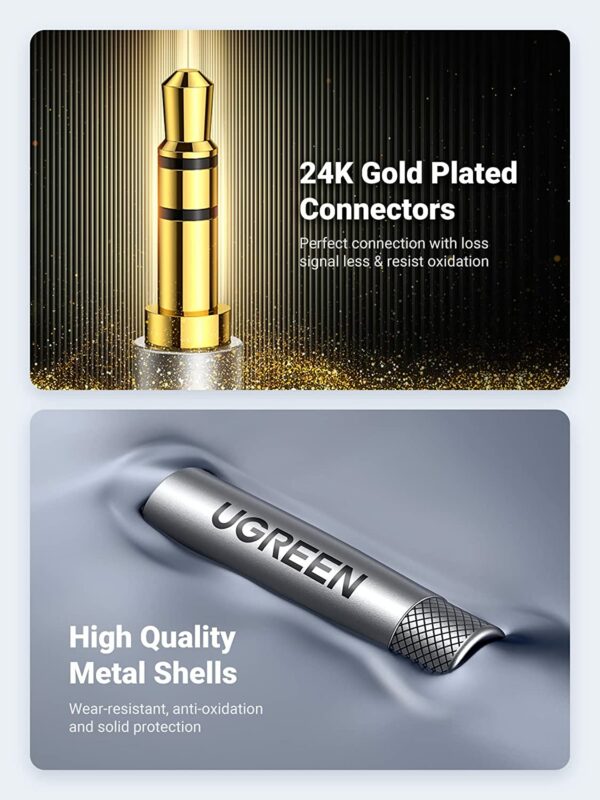 UGREEN 3.5mm Audio Cable Nylon Braided Aux Cord Male to Male Stereo Hi-Fi Sound - Image 6