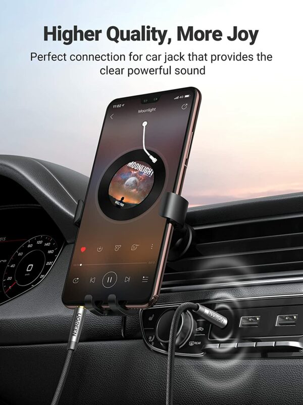 UGREEN 3.5mm Audio Cable Nylon Braided Aux Cord Male to Male Stereo Hi-Fi Sound - Image 3