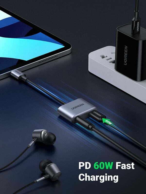 UGREEN USB C to 3.5mm Headphone and Charger Adapter 2 in 1 Type C - Image 4