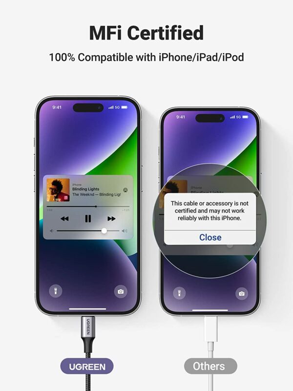UGREEN 3.5mm to Lightning MFi Certified Audio Cable - Image 4