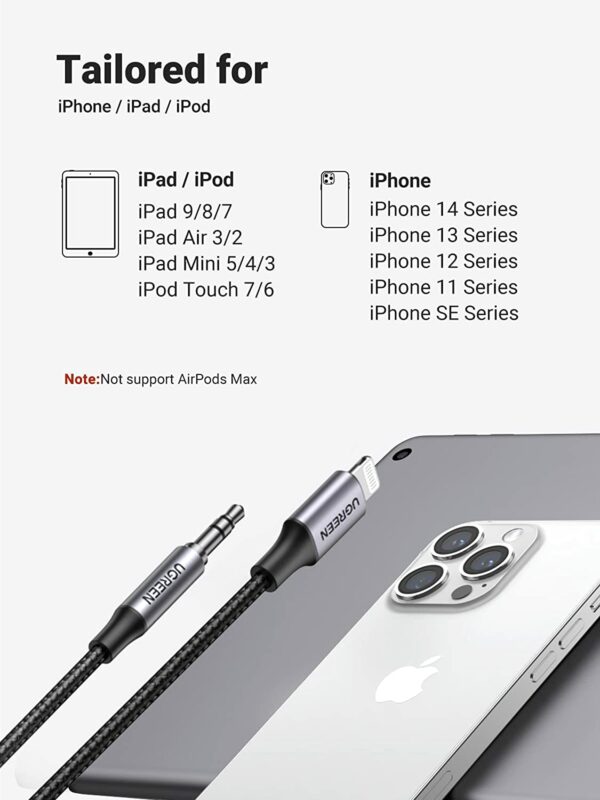 UGREEN 3.5mm to Lightning MFi Certified Audio Cable - Image 3