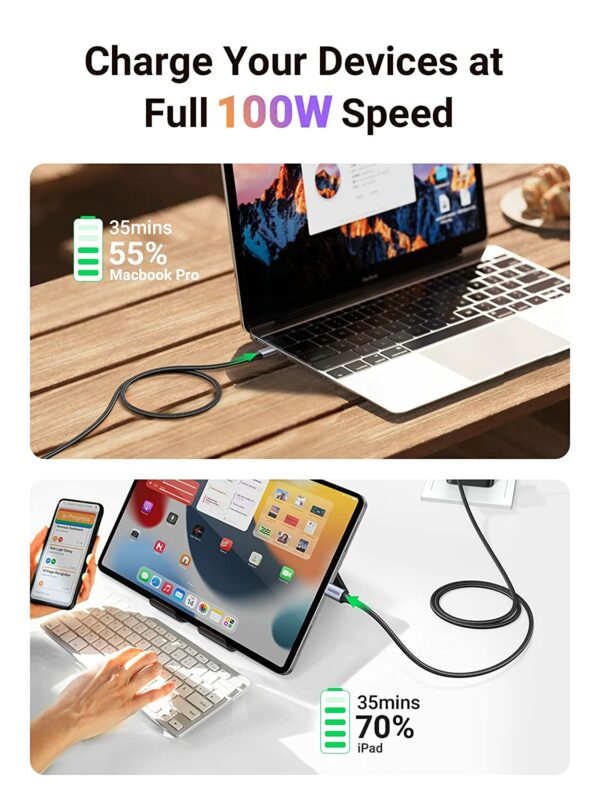 ugreen usb c usb c cable 2 UGREEN USB C to USB C Cable 100W Fast Charge - Image 2