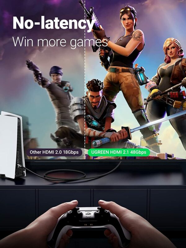 ugreen 8k hdmi cable 3 UGREEN 8K HDMI 2.1 48Gbps Ultra High Speed Braided HDMI Cable 8K@60Hz - Image 3