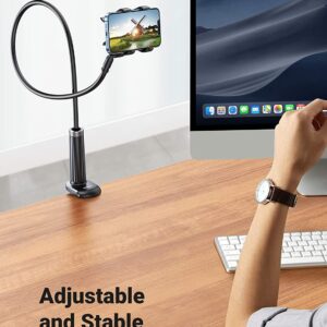 ugreen gooseneck phone holder 2 UGREEN Gooseneck Clip Phone Holder for Bed Desk Cell Phone Mount GetWired Tronics