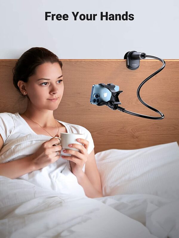 UGREEN Gooseneck Clip Phone Holder for Bed Desk Cell Phone Mount - Image 4
