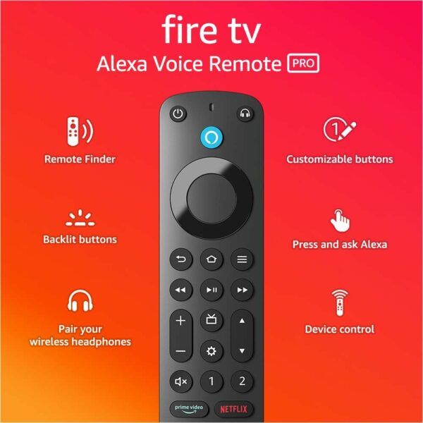Alexa Fire TV Voice Remote Pro, includes remote finder, backlit buttons - Image 2