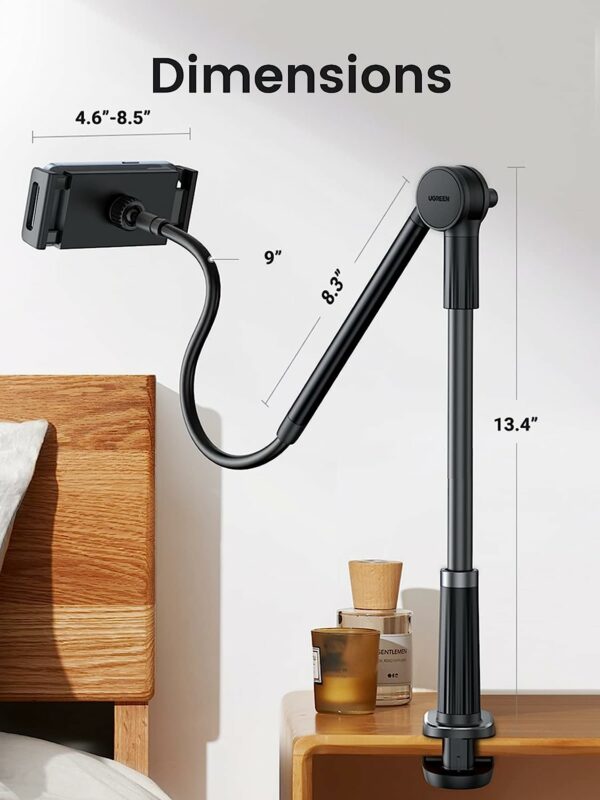 UGREEN Gooseneck Tablet Holder for Desk and Bed - Image 2