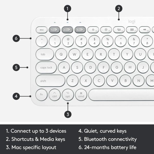 logitech k380 keyboard for mac 4 Logitech K380 Multi-Device Bluetooth Keyboard for Mac - Image 4