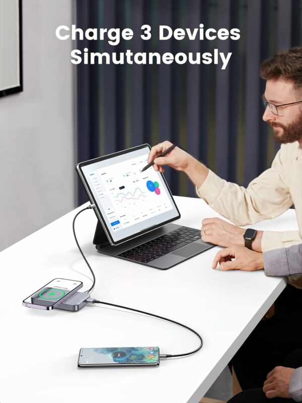 ugreen magnetic battery pack magsafe d UGREEN Magnetic 10,000mAh Battery Pack with Kickstand Wireless Magsafe Power Bank - Image 4