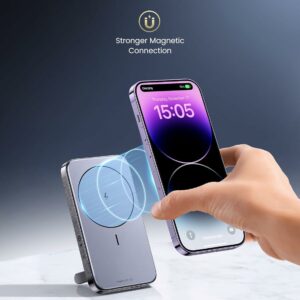 ugreen magnetic battery pack magsafe e UGREEN Magnetic 10,000mAh Battery Pack with Kickstand Wireless Magsafe Power Bank GetWired Tronics